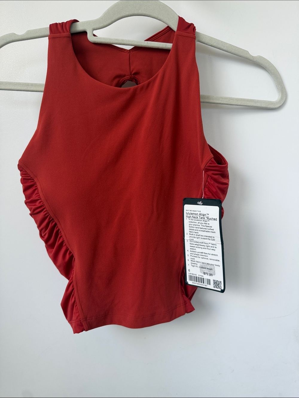 NWT lululemon athletica Red Sleeveless Ruched Side Tank